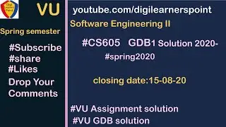 CS605 GDB 1 Solution 2020-Spring Semester-VU-Software Engineering II