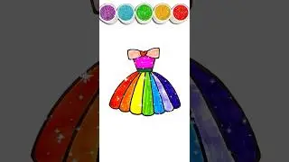 Cute Princess Rainbow Dress 🌈👗✨ Easy Drawing & Colouring For Kids & Toddlers #drawingforkids
