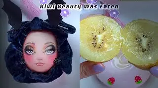 Kiwi 🥝 fruit ASMR makeup removal tutorials transformation, before and after. Calm and relax.