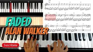 Faded - Alan Walker | Score Partitura Tutorial | MARCELA 🎹