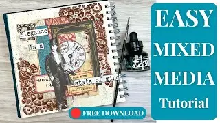 EASY mixed media tutorial FREE download