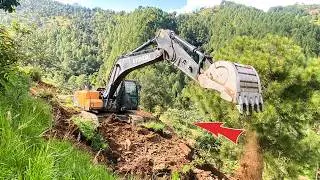 Dangerous Heavy Machinery Operation: Mountain Road Cutting | Excavator Planet