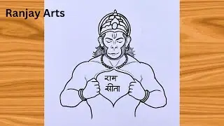 Bajrangbali drawing - Easy Chitra 