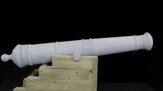 1) 3D printed, life size 18th century PLA naval cannon replica. Part 1.