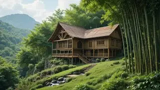 Escape to Serenity: A Rustic Mountain Bamboo Retreat
