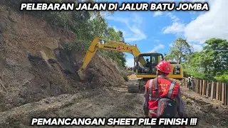 Pelebaran Jalan Di Jalur Batu Jomba !!! Pemancangan Sheet Pile Finish
