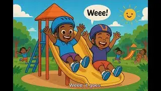 Playground Nursery Song - Learn & Sing Along to Colourful Playground Toys, Swings and Slides.