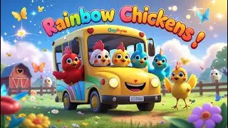 Wheels on the Bus &ndash; Rainbow Chickens 🚌🐣 | Fun Nursery Rhymes for Toddlers (UK/US Kids)