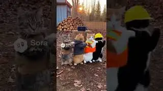 Construction Crew Dance Break: When the Cat Workers Celebrate After a Long Day