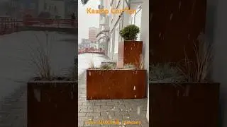 Кашпо Cor-Ten кортен зимой #архитектура #ландшафт