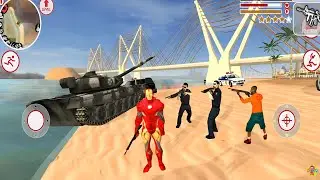 Iron Man Vegas Crime City Simulator #72 - Military Tank Ride - Android Gameplay
