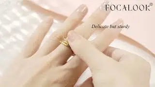 FOCALOOK 14K Gold Plated Interlocked Rolling Fidget Ring