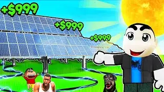 SHINCHAN Made MILLIONS Building MAX LEVEL Solar Farm in Roblox with FRANKLIN & CHOP | DREAM SQUAD