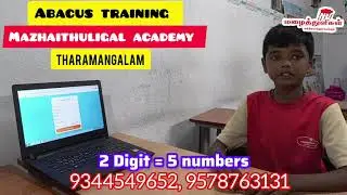 2digit 5 numbers Mind Calculations, Mazhaithuligal Academy, Tharamangalam.