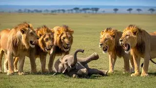 A Lonely Baby Elephant Was Surrounded by 5 Lions, But What Happened Next Shocked Everyone!