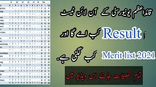 How to Check Qauid e Azam university test result|Qau merit list 2021|way test result 2021
