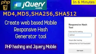 Hash generator tool design using jquery mobile and php|md2,md5,sha256,sha512 hash|jquery mobile php