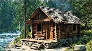 Winter Survival: Building a Warm Mountain Home, Clay Fireplace & Fish Trap Catch and Cook