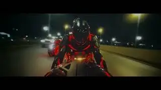 Tron Ares Light Cycle chase scene