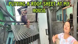 Putting a roof sheet at my house 🏠|| light is cut off whole day long🥵