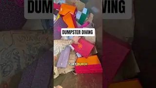 Dumpster diving for Tory Burch shoes! Are these worth money? #dumpsterdiving #purse #shorts #trash