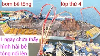 Trụ chính p24 bơm bê tông 1 ngày chưa thấy hình hài bê tông nổi lên , cầu đại ngãi 1 