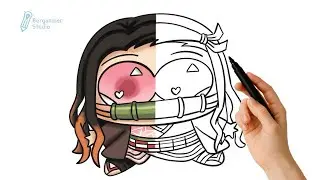 CARA MENGGAMBAR NEZUKO KAMADO DARI DEMON SLAYER | FULL STEP BY STEP 🎨