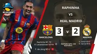 Raphinha ( Double goals 💪 ) 3 Vs 2  Madrid' Fantastic moments ⚽🥅 #raphinha #barcelona #madrid 