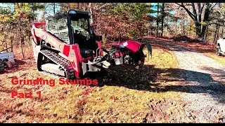 Using the Raytree Stump Grinder Prt 1 #forest #kubota #fecon #tractor #mulching #landclearing