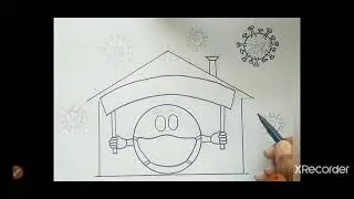 Stay home stay safe drawing