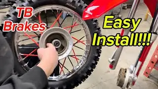 Crf110 How to Install and adjust Front brake Pads and Cable(Shorty lever Install also!!!)
