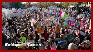 &lsquo;Free America&rsquo; protesters organize nationwide walkout on anniversary of Trump&rsquo;s return to office