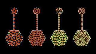 Disc-hexagon resonators with different frequencies