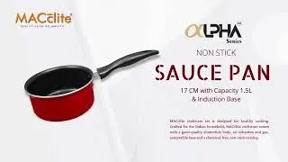 MACclite Aluminium Non-Stick Alpha + Induction Base Sauce Pan 17cm Dia/1.5 Liters.