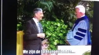 Dries van Agt pays a visit to reverend Robert H. Schuller in 1992