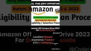 Amazon 🔥for device associate 🔥2023 batch#jobs #jobvacancy #jobsearch #job #jobs2023 #coding #code