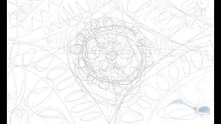 blue cubist doodle / abstract prayer flag