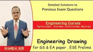 Engineering Curves | ESE Exam Questions | Engineering Drawing for ESE Prelims | Khabia e-learning