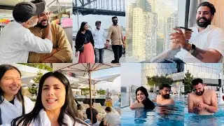 SOHRA SAAB & SAMTA NU MILEA SURPRISE | STAYING AT CROWN TOWER SYDNEY | DESI IN POOL | INDER & KIRAT