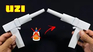Uzi Gun Origami - Quick Tutorial | Paper Weapon Craft ( No Glue Needed )
