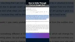 How to Strikethrough on Google Docs #shots #googledocs