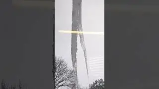 When snow forms ice crystals in glass panels of buildings
