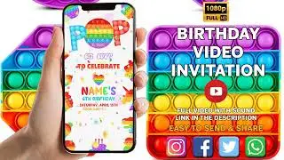 Pop It Invitation | Pop It Birthday Party | Fidget Party Invitation