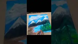 landscape scenery video #ytshorts#drawing #painting #simpleinstructions