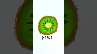 Easy drawing kiwi 🥝 fruit for kids #easydrawing #drawing #howtodraw #kiwi #fruit