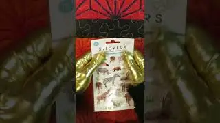 9 seconds squeezing wild animal stickers ASMR #shorts #asmr #stickers #viral #satisfying #animals