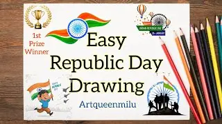 Republic Day Drawing / Republic Day Poster Drawing / Happy Republic Day Drawing / 26 January Drawing