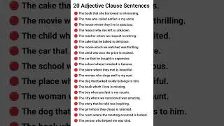 20 Adjective clause sentences for English Learners #dailyenglish #English #spokenenglish