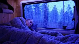 Powerful Rainstorm and Gentle Thunder for Deep Sleep Cocooned Inside the Cozy Camper
