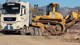 Komatsu D475 Bulldozer With Engine Failure Hauled To Service – 4K Fasoulas Heavy Transports